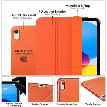 iPad Hülle 11/10. Gen. 11/10,9 Zoll Orange mit Ständer