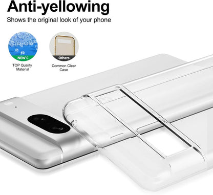 NEW'C Hülle + 2 Panzer Schutz Glas für Google Pixel 7 - Ultra Transparent TPU