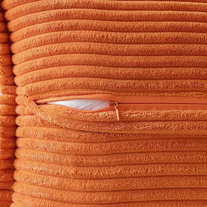 Kordsamt Kissenbezug 40x40cm Orange Patchwork 2er Set