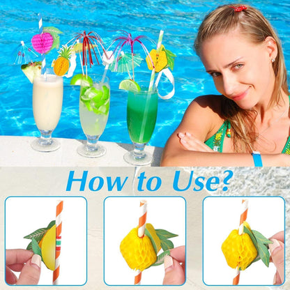 Cocktail Deko Set 80 Stück Cocktailschirmchen Zubehör Party