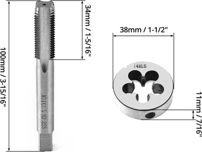 Gewindebohrer und Schneideisen Set M14x1.5mm für legierten Stahl