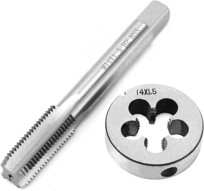 QWORK® Gewindebohrer M14x1.5mm Set, Schnellarbeitsstahl ISO