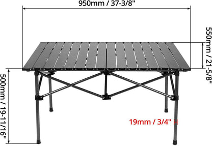Klapptisch Campingtisch klappbar Reisetisch 95x55x50 cm robust schwarz