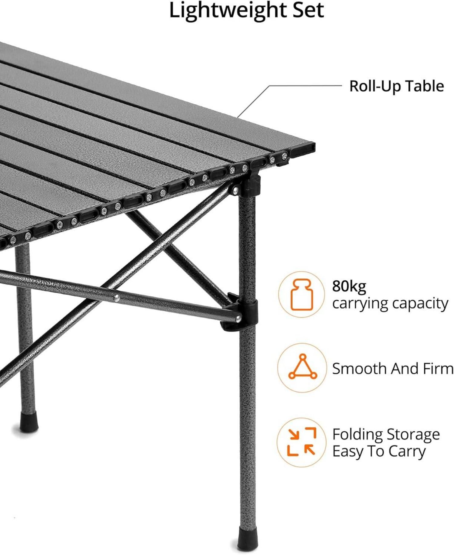 Klapptisch Campingtisch klappbar Reisetisch 95x55x50cm schwarz