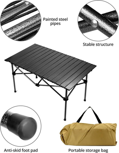 Klapptisch campingtisch klappbar Reisetisch 95x55x50cm schwarz