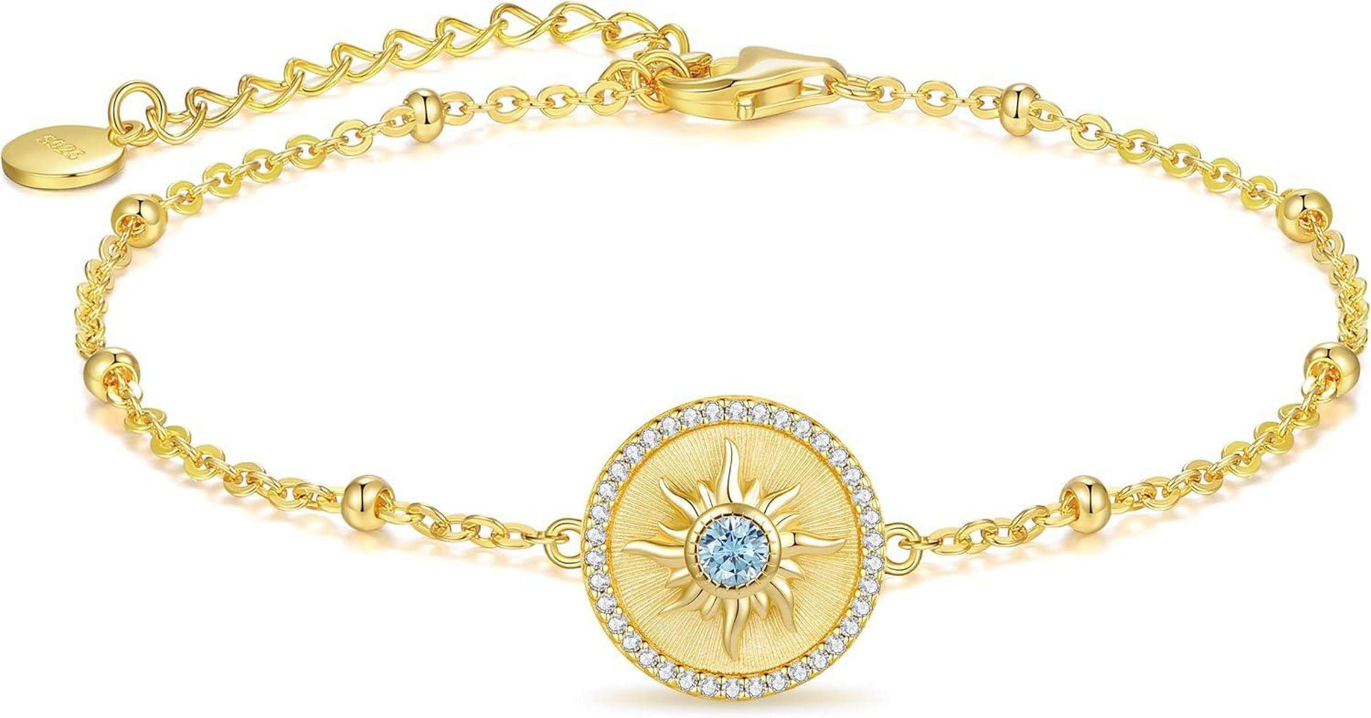 CDE Sonnen Armband 925 Sterling Silber mit Geburtsstein Bedeutung
