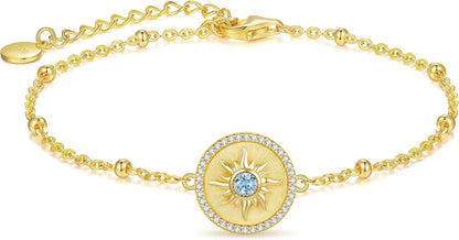 CDE Sonnen Armband 925 Sterling Silber mit Geburtsstein Bedeutung