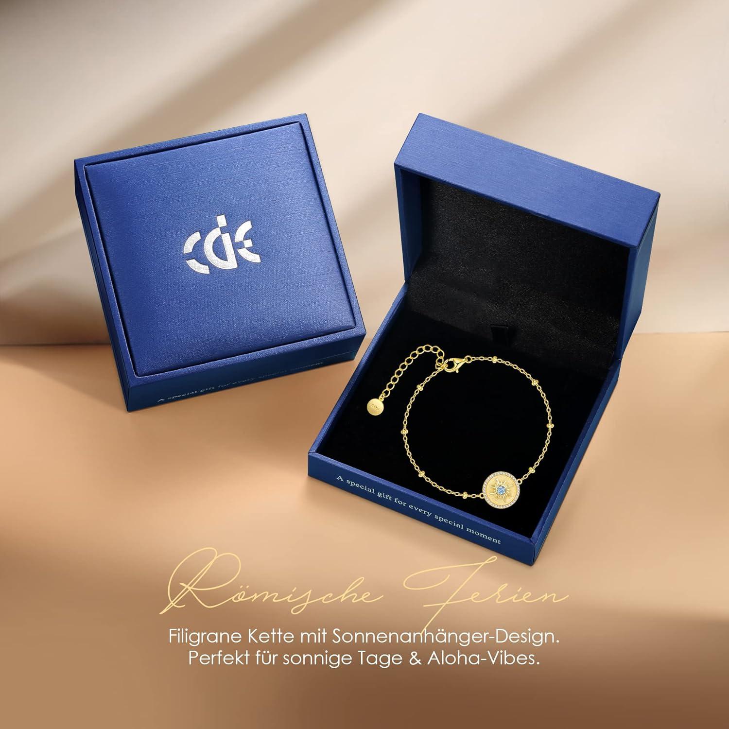 925 Sterling Silber Armband mit Sonne Anhänger für Frauen - Geschenk