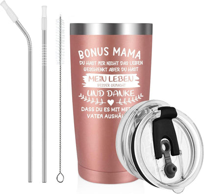 Edelstahl Kaffeebecher Thermo 600ml Bonus Mama Geschenk