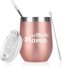 Thermobecher Weltbeste Mama 350ml Strohdeckel 12oz