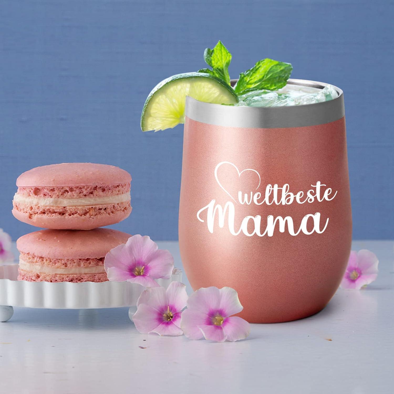 Thermobecher Weltbeste Mama 350ml Strohdeckel 12oz