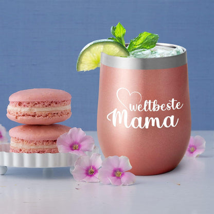 Thermobecher Weltbeste Mama 350ml Strohdeckel 12oz