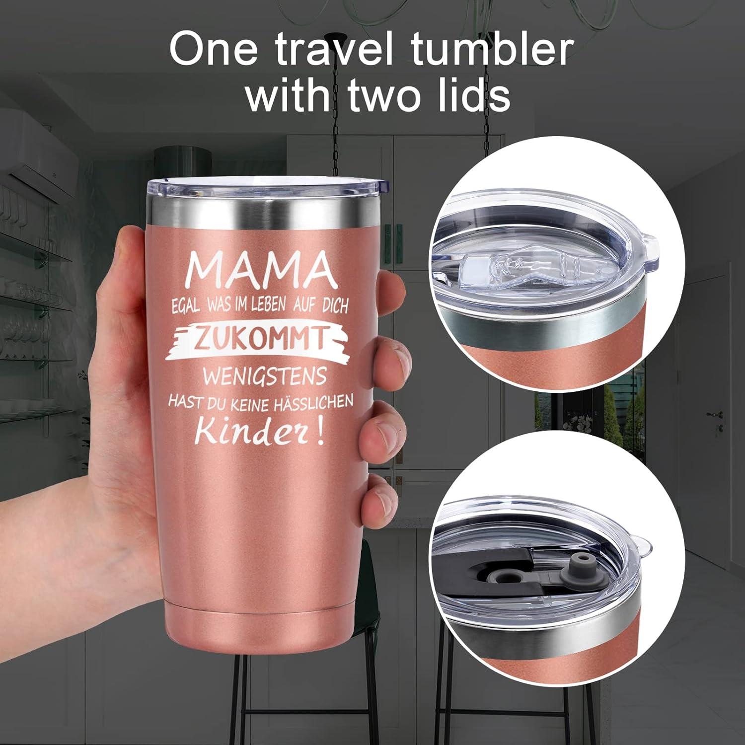 Livole Mama Geschenk Thermobecher Kaffee to go 600ml Blau
