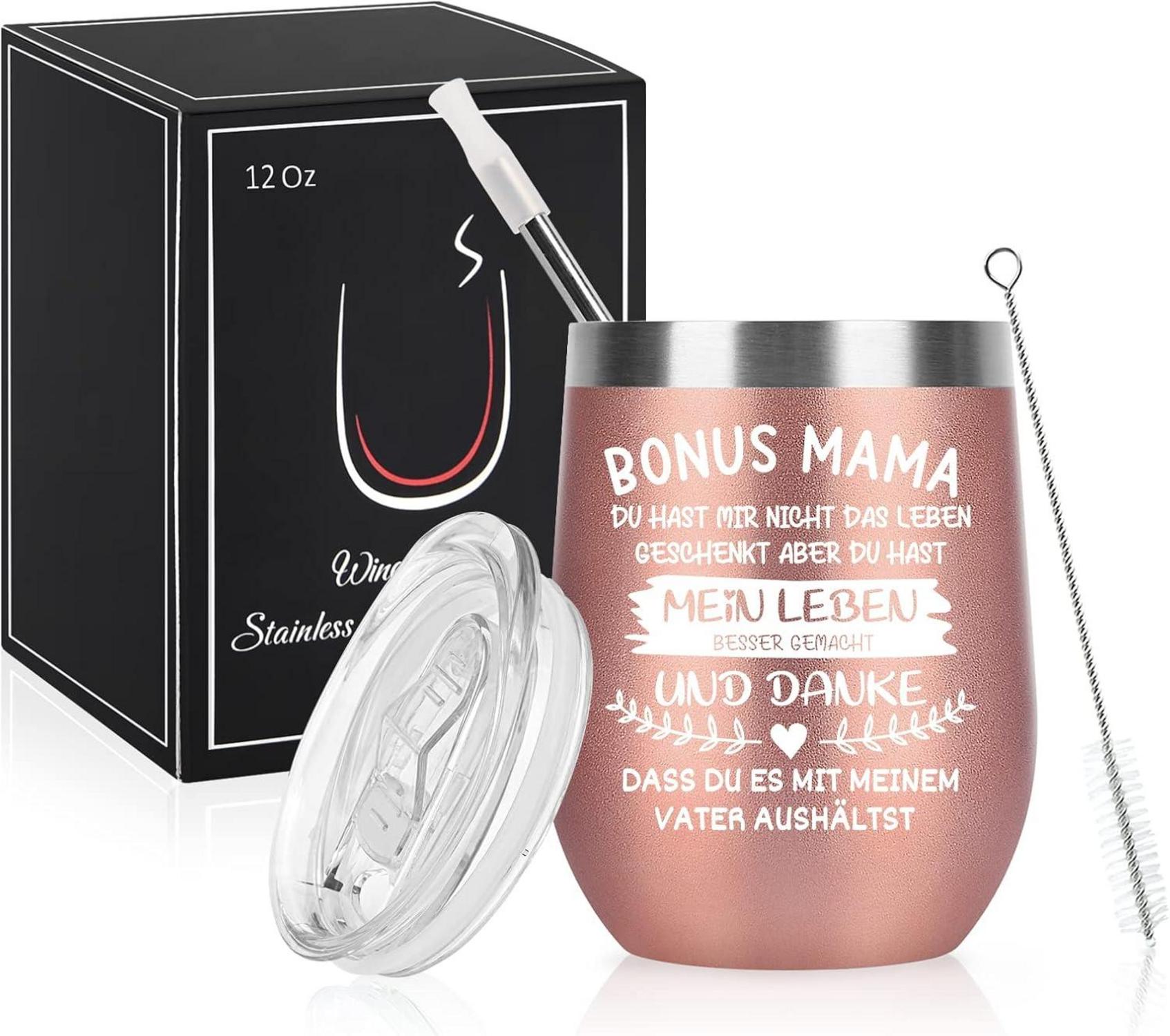 Livole Bonus Mama Geschenk Tasse 12oz Edelstahl Vakuum Thermobecher