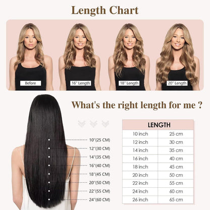 Lichtblond Clip-In Haarverlängerung Echthaar 55cm