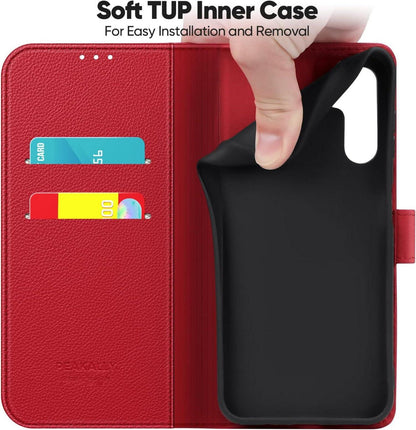 Handyhülle Samsung Galaxy A14 4G 5G PU Leder RFID Kartenfach Magnet