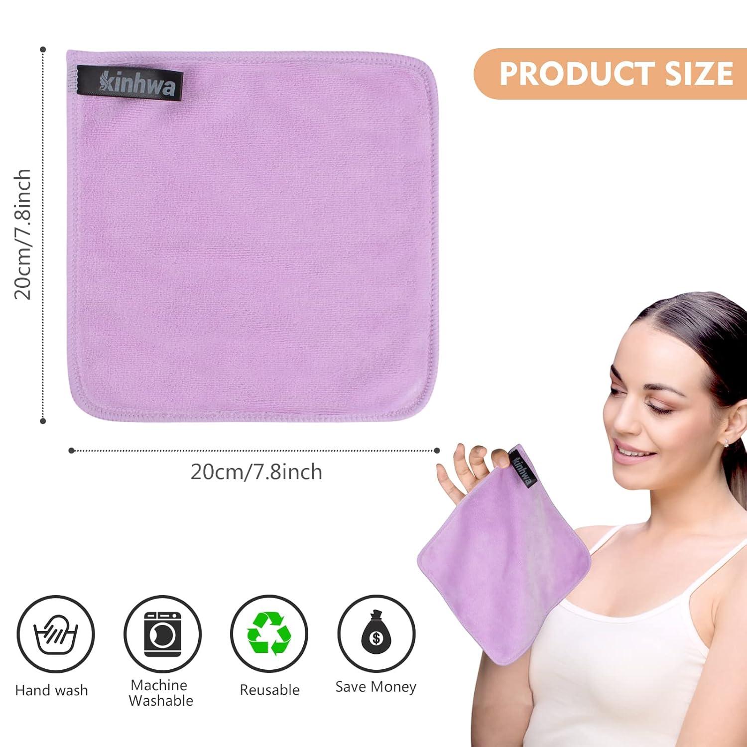 Mikrofaser Abschminktücher 20x20cm 6er Set Grau Violett