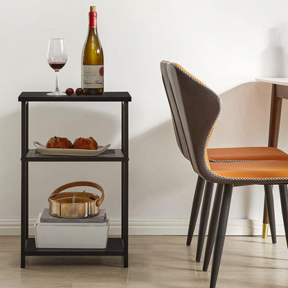 Beistelltisch mit Gitterablagen, Schwarz, Industrie-Design