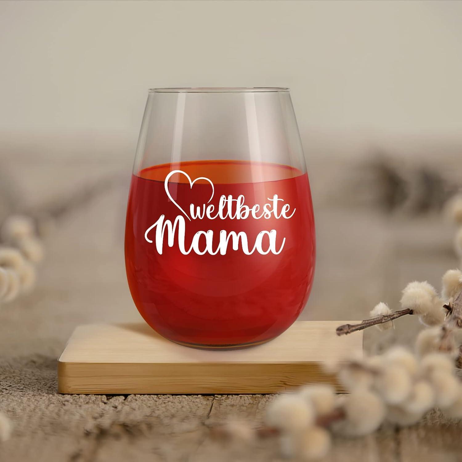 Personalisiertes Weinglas mit Gravur - Weltbeste Mama