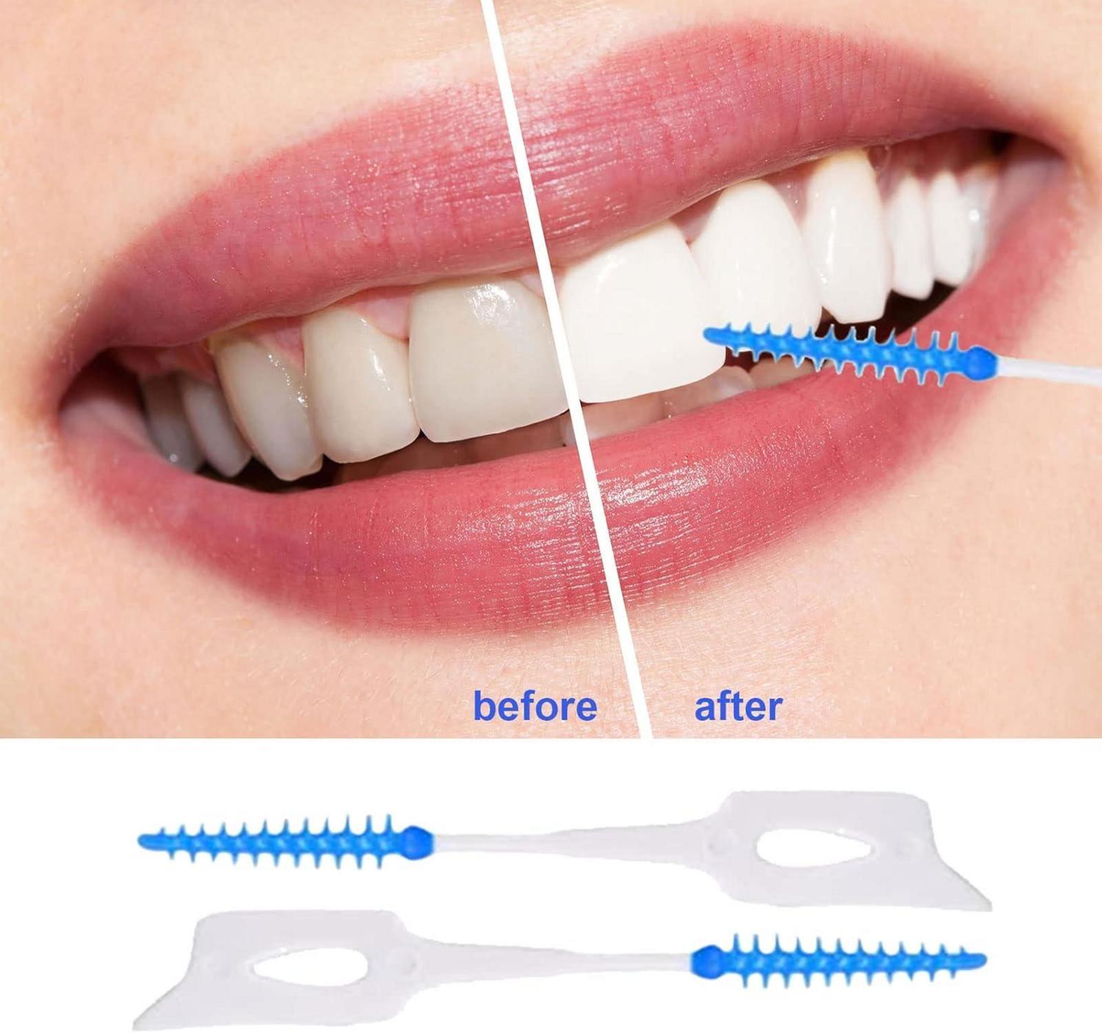200stk. Interdentalbürsten Zahnseide Stick Dental Floss Blau