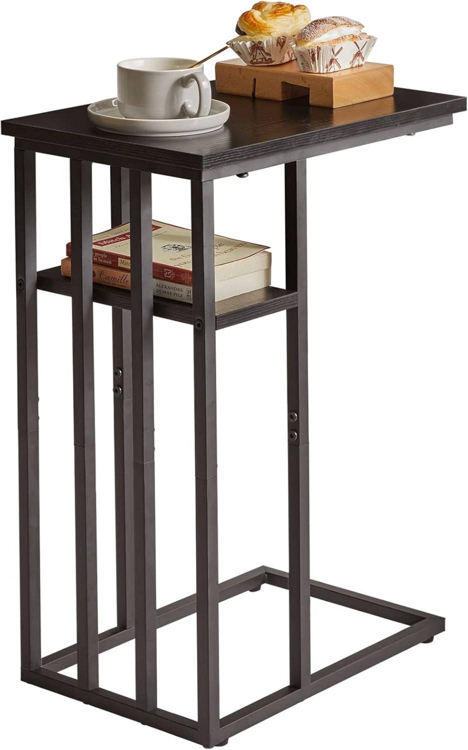 Beistelltisch C-Form Laptoptisch Sofatisch mit Rollen Industrie-Design
