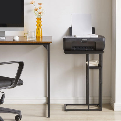 IBUYKE Beistelltisch C-Form Laptoptisch Sofatisch Rollen Schwarz