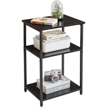 IBUYKE Beistelltisch mit 3 Ebenen Schwarz Industrie-Design