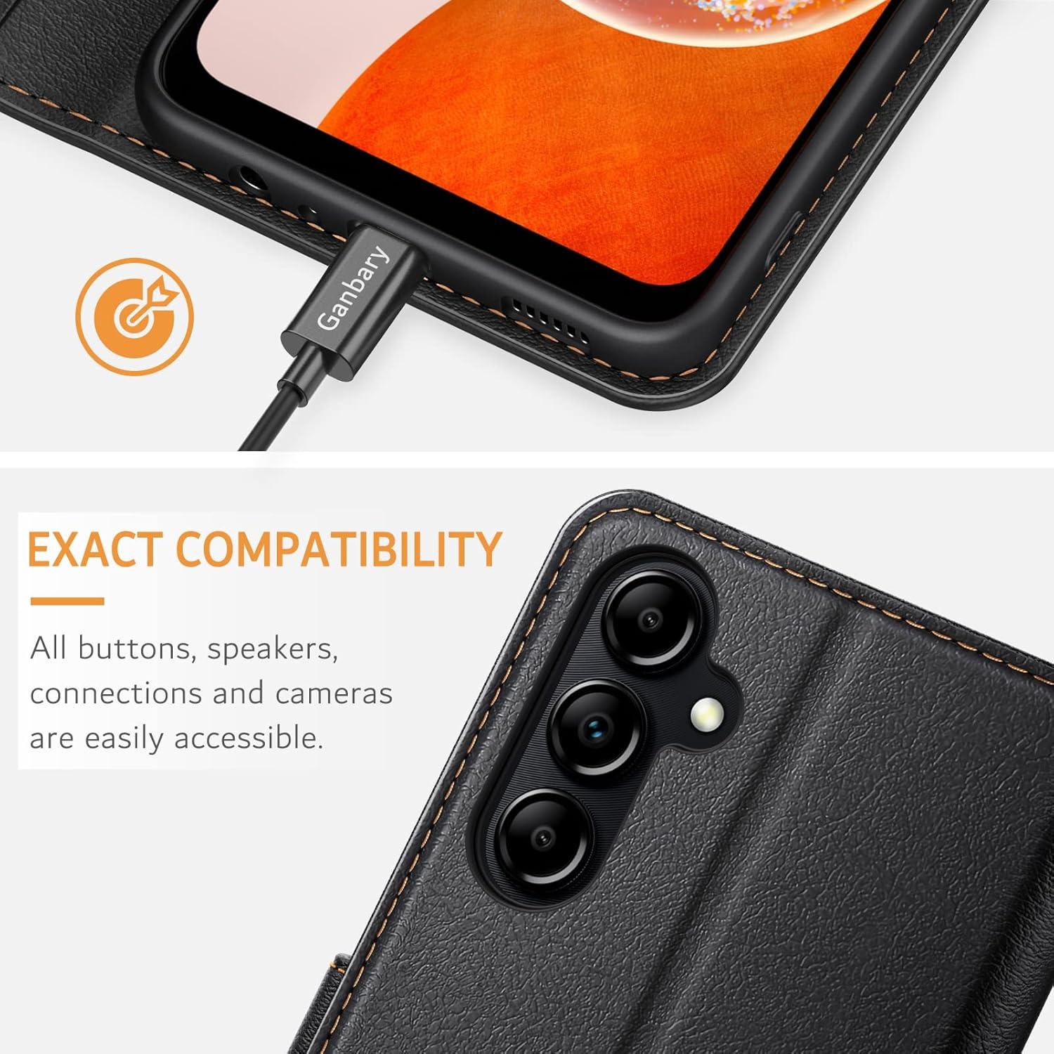 Handyhülle Samsung Galaxy A14 4G 5G Leder Klapphülle Schutzhülle