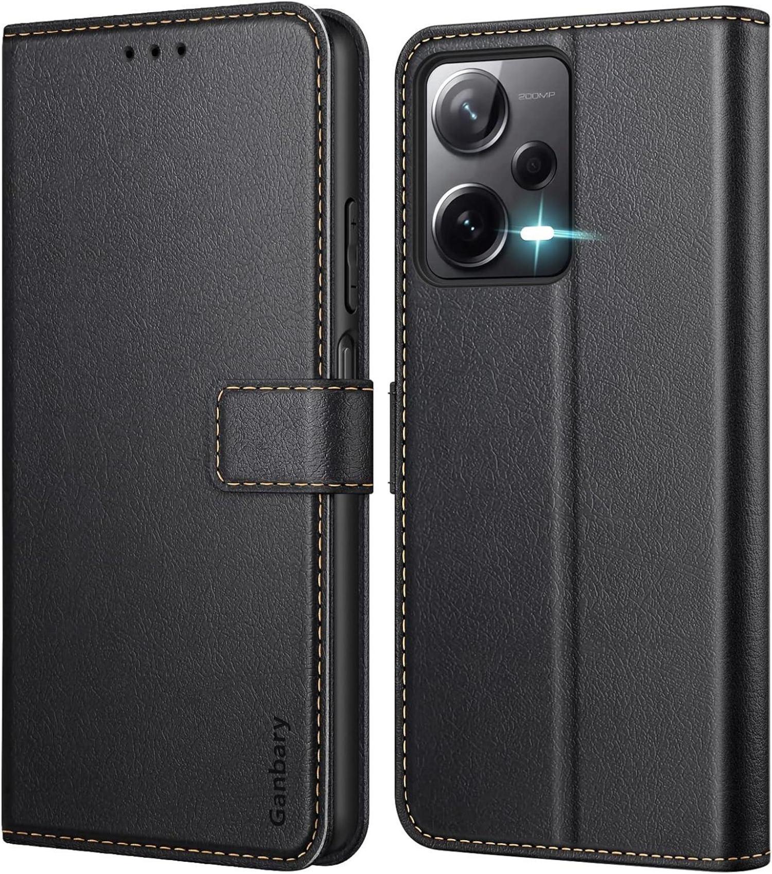 Handyhülle Xiaomi Redmi Note 12 Pro Leder Klapphülle Schwarz