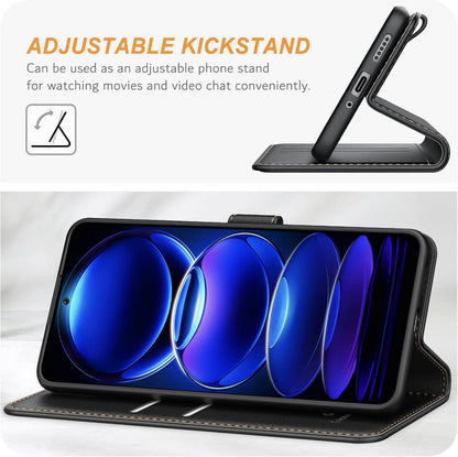 Handyhülle Xiaomi Redmi Note 12 Pro Leder Klapphülle Schwarz