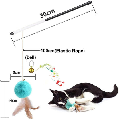 Interaktives Katzenspielzeug Set mit Federstab und