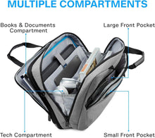 17,3-Zoll-Laptoptasche Erweiterbar Wasserabweisend Grau