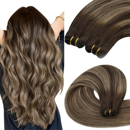 Echthaar Tressen Ombre 45cm - Blond, Braun & Balayage
