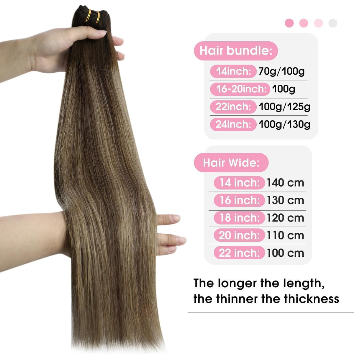 Echthaar Tressen Ombre 45cm - Blond, Braun & Balayage