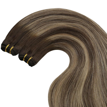 Echthaar Tressen Ombre 45cm - Blond, Braun & Balayage