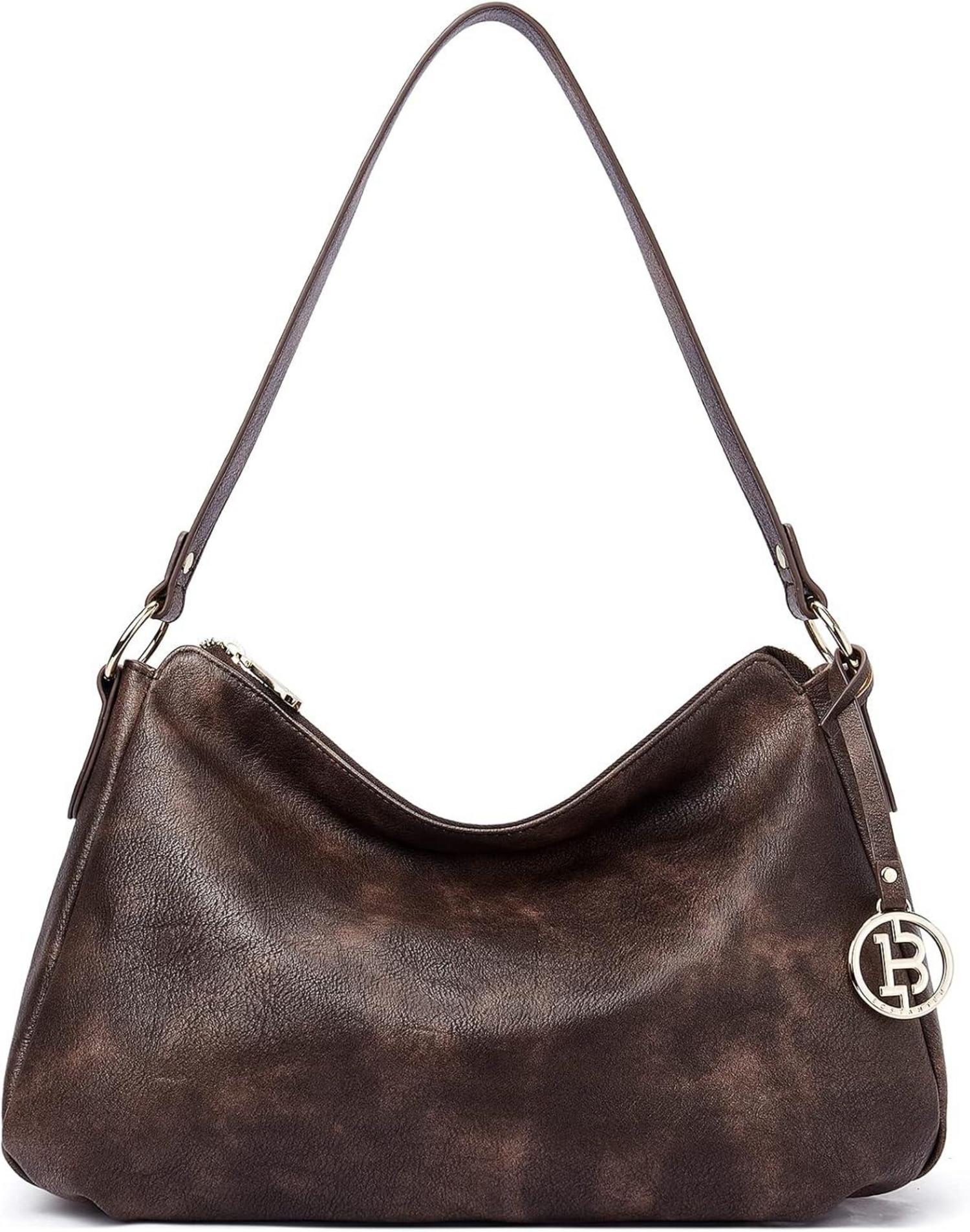Schultertasche Damen PU Leder Hobo Handtasche Mittelgroß Henkeltasche