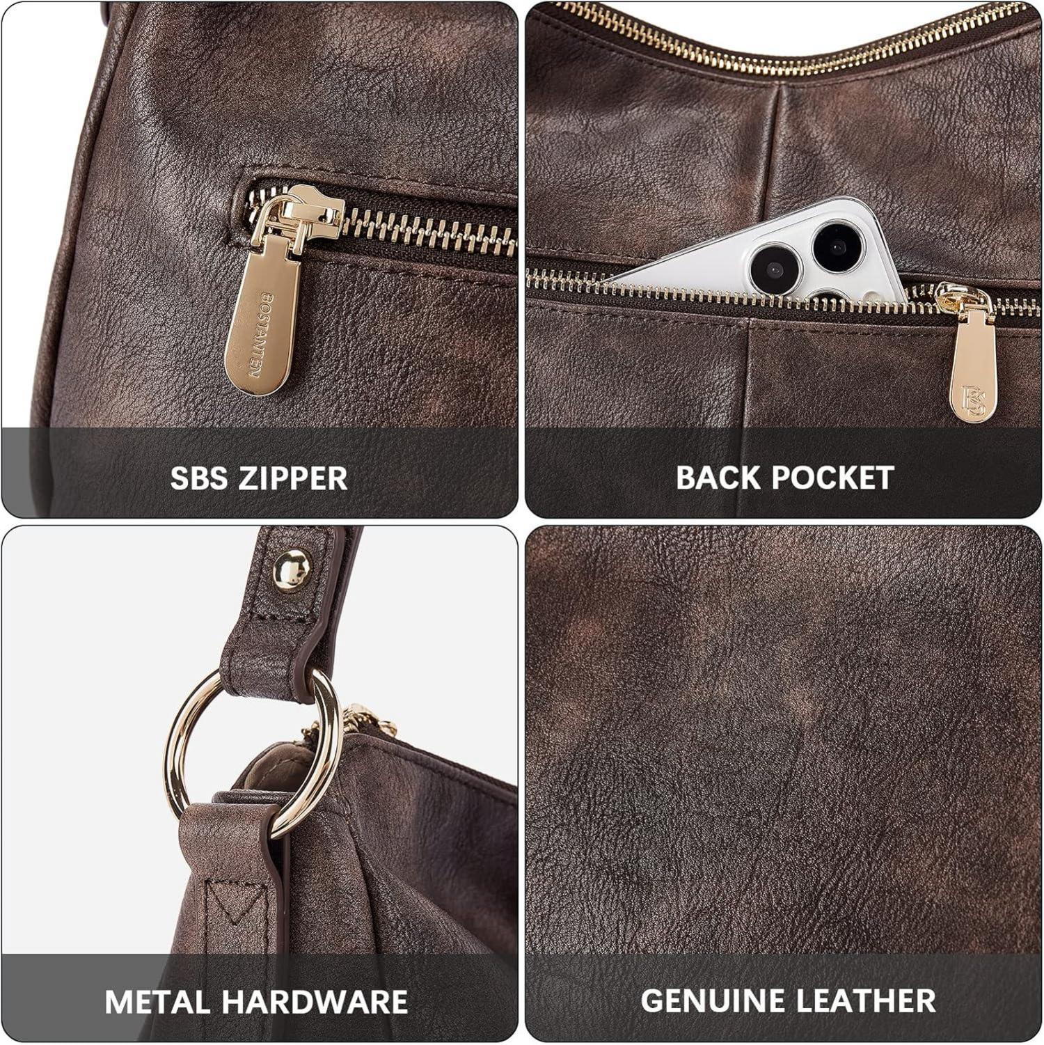 Damen Schultertasche PU Leder Hobo Handtasche Mittelgroße Henkeltasche