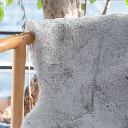 Runder Kunstfellteppich Grau 240 cm – Flauschig & Weich
