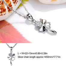 Damen Halskette Sterling Silber 925 Kleeblatt Zirkonia