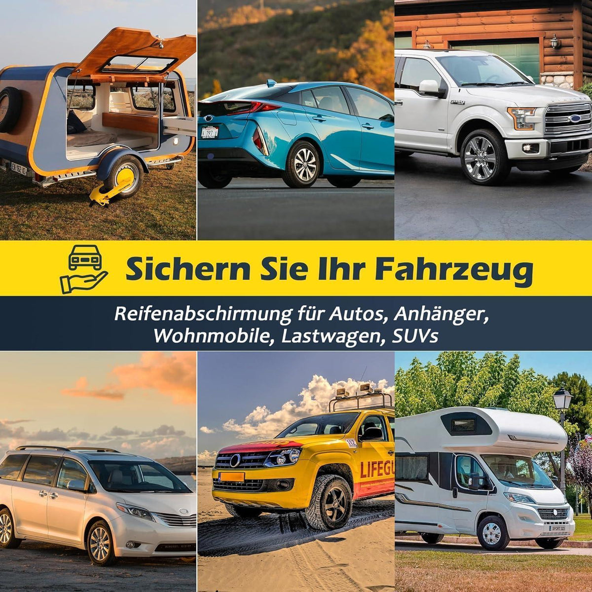 Radkralle zum Schutz von Auto, LKW & Wohnwagen