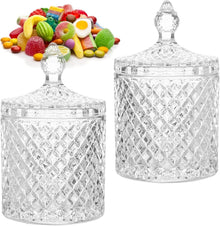 Kristallglas Zuckerdose mit Deckel Glasbehälter Süßigkeiten Snacks