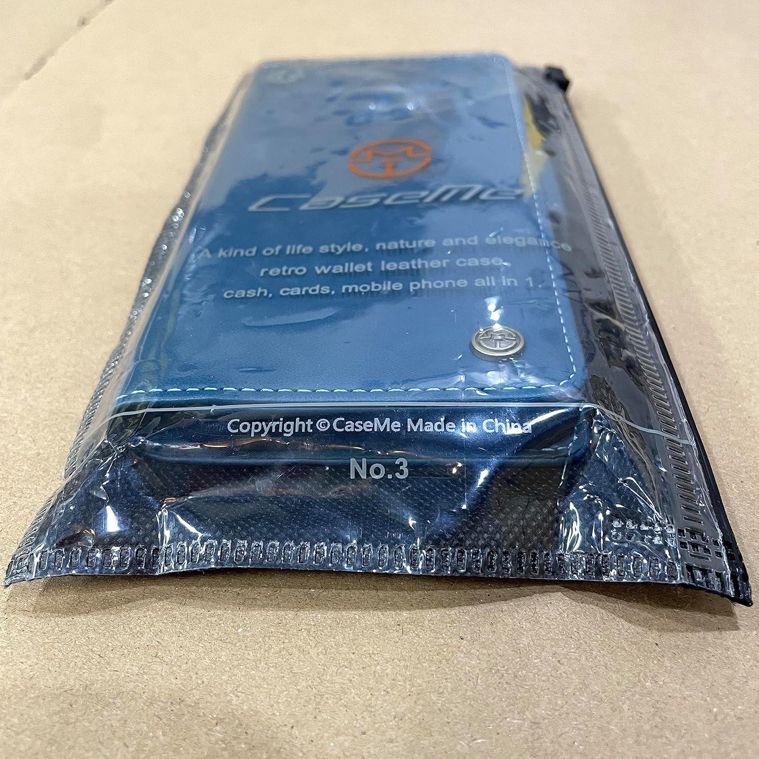 XYGLOW Samsung Galaxy S22 5G Handyhülle Blau Leder RFID 3 Kartenfächer 6,1 Zoll