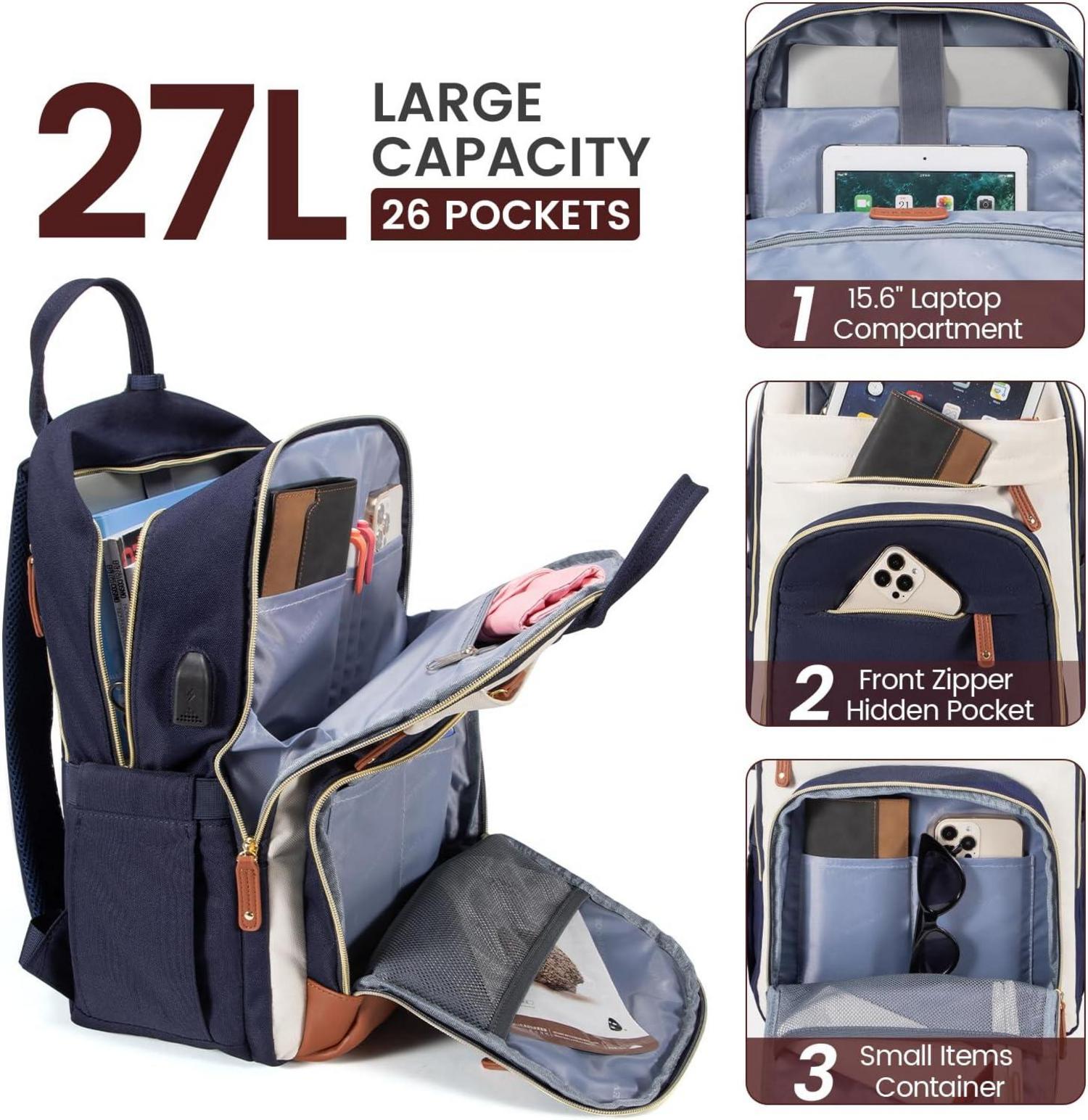 LOVEVOOK Damen Laptop Rucksack 15.6 Zoll Wasserdicht