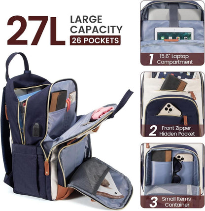 LOVEVOOK Damen Laptop Rucksack 15.6 Zoll Wasserdicht