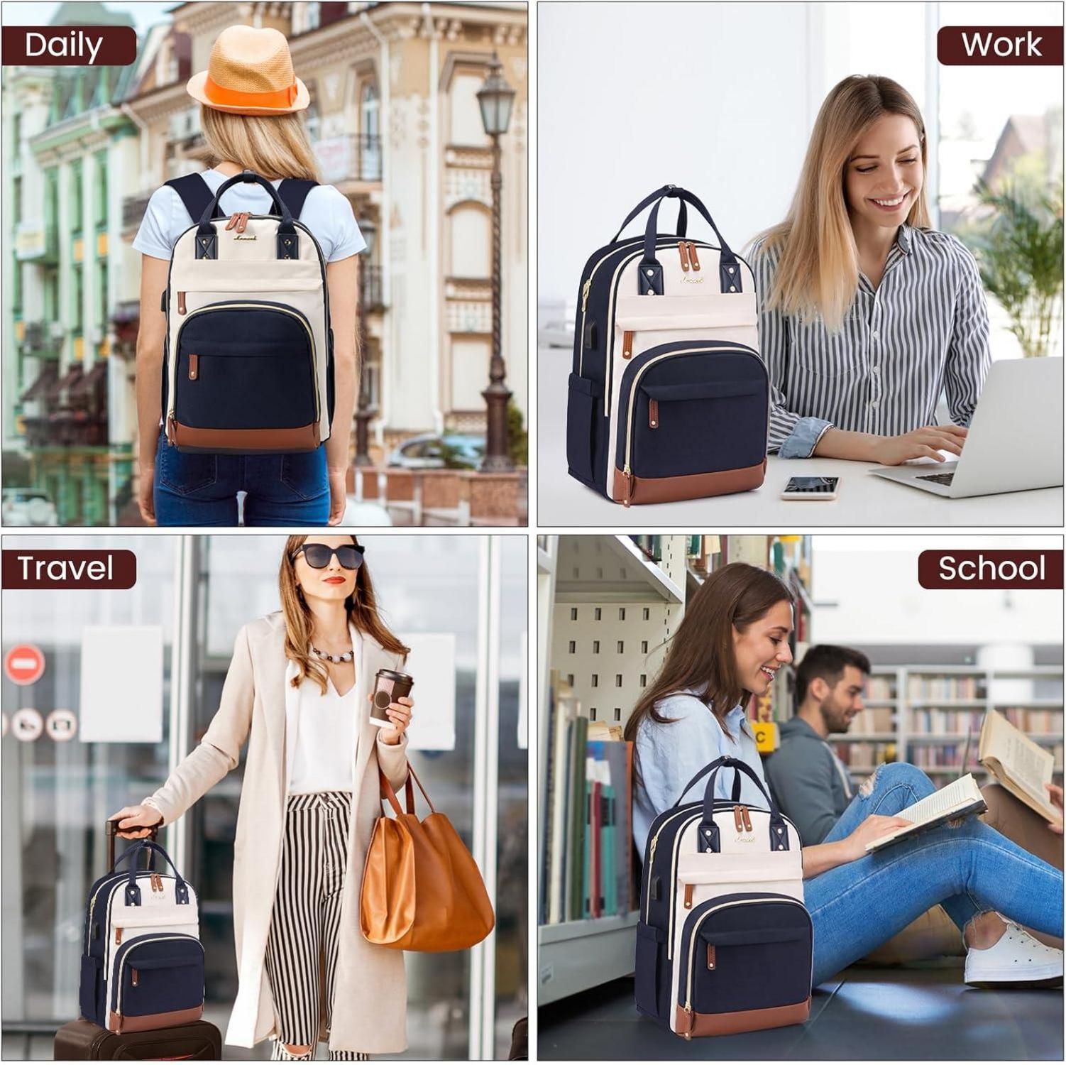 Damen Laptop Rucksack 15.6 Zoll Schulrucksack Mädchen Teenager