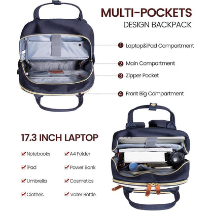 Damen Laptop Rucksack 15.6 Zoll Wasserdicht Schultasche