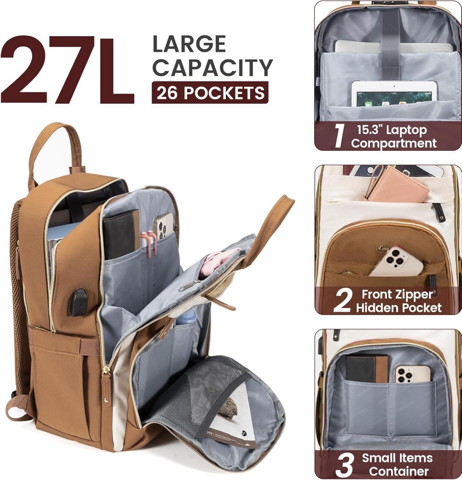 Damen Laptop Rucksack 15.6 Zoll Wasserdicht Schultasche