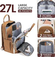 Damen Laptop Rucksack 15.6 Zoll Wasserdicht Schultasche