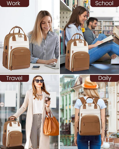 Rucksack Damen 15.6 Zoll Laptop Schulrucksack Wasserdicht Anti-Diebstahl