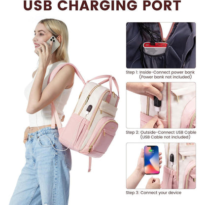 LOVEVOOK Damen Laptop Rucksack 15.6 Zoll Wasserdicht